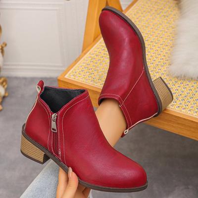 Moda 2025 Jesień Buty Damskie na Średnim Obcasie Botki do Kostki Klasyczne Buty dla Kobiety Modne Grube Nowe Trendy Buty Śniegowce Chelsea Damskie
