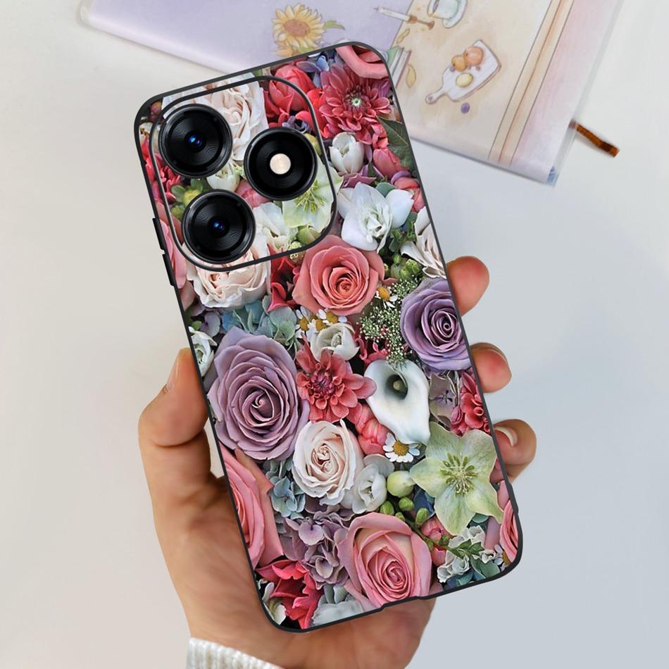 Phone Case For Tecno Spark 10 10C 2023 Fashion Flower Cat Butterfly Soft Silicone TPU Cases For Tecno Spark10 Spark10c KI5q KI5k