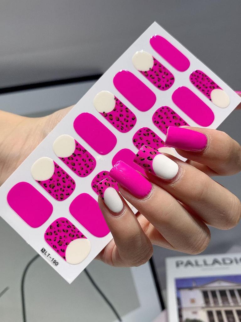 High-Quality Autumn/Winter Leopard & Zebra Print Nail Stickers LT184