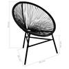 vidaXL Garten-Mondstuhl Poly Rattan Schwarz