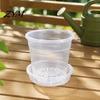 Breathable Plant Pots for Rootlets Clear Plastic Orchid Pot with Saucer, Repotting Supplies Drainage Holes, Ventilated Flower Rose, Phalaenopsis,