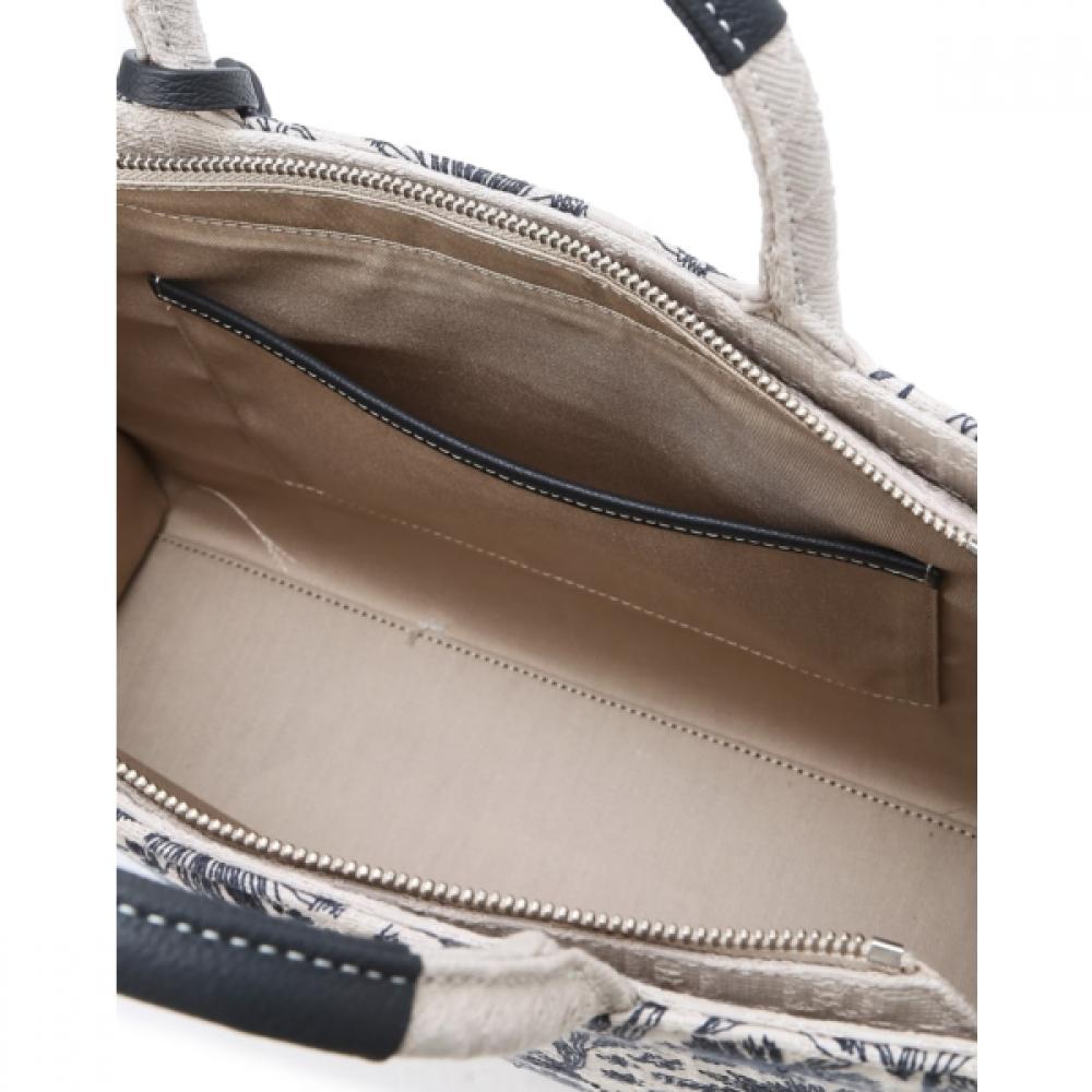 Daks Navy Flower Embroidery Jacquard Large Tote Bag Dcba5f655n2