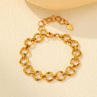 Bijoux Bracelet Or Entrelacé Acier Inoxydable Mode Dame Br-2394