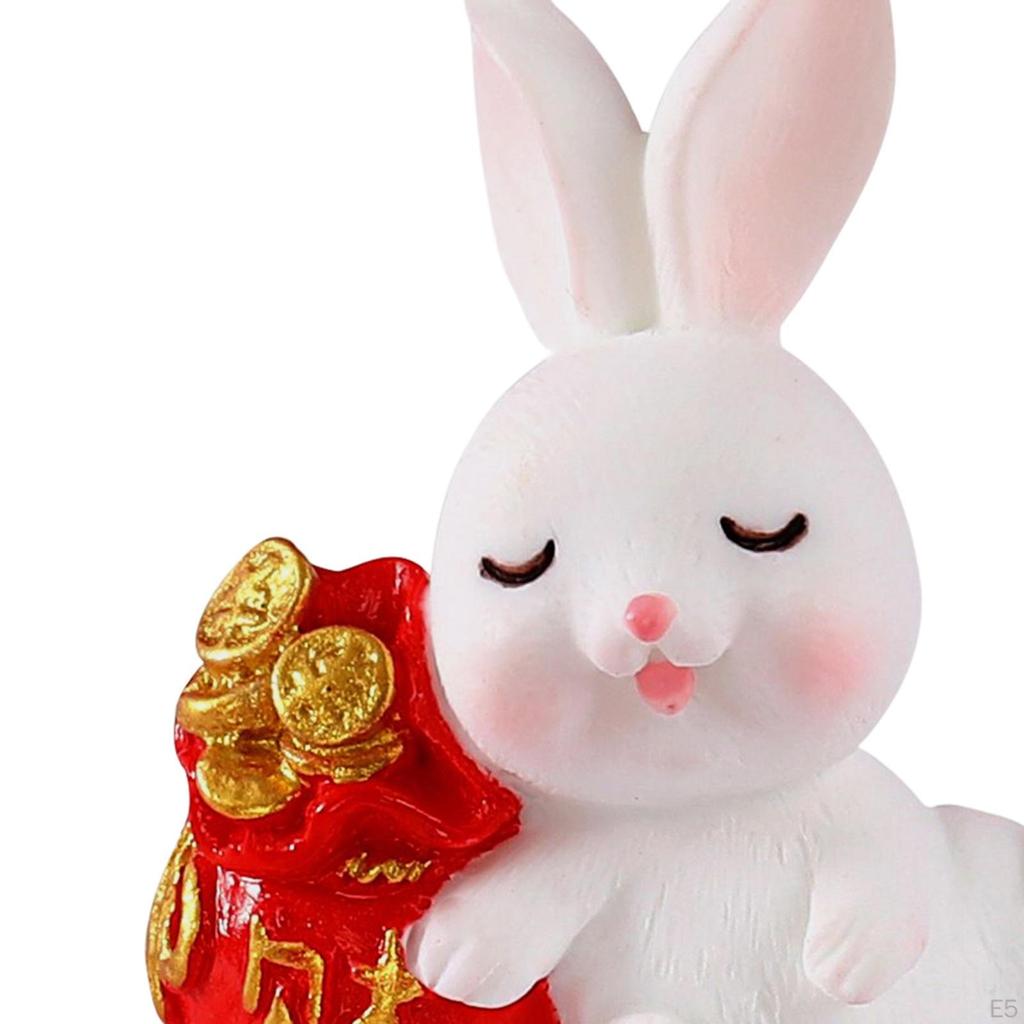 Statue, Little Bunny Figurine, Resin Sculpture for Home Holiday Decoration