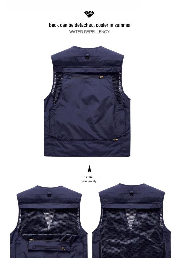 Individuelle reflektierende Arbeitsweste mit mehreren Taschen für Damen und Herren, geeignet für alle Jahreszeiten und ideal für Gruppenkäufe & Fotografie.