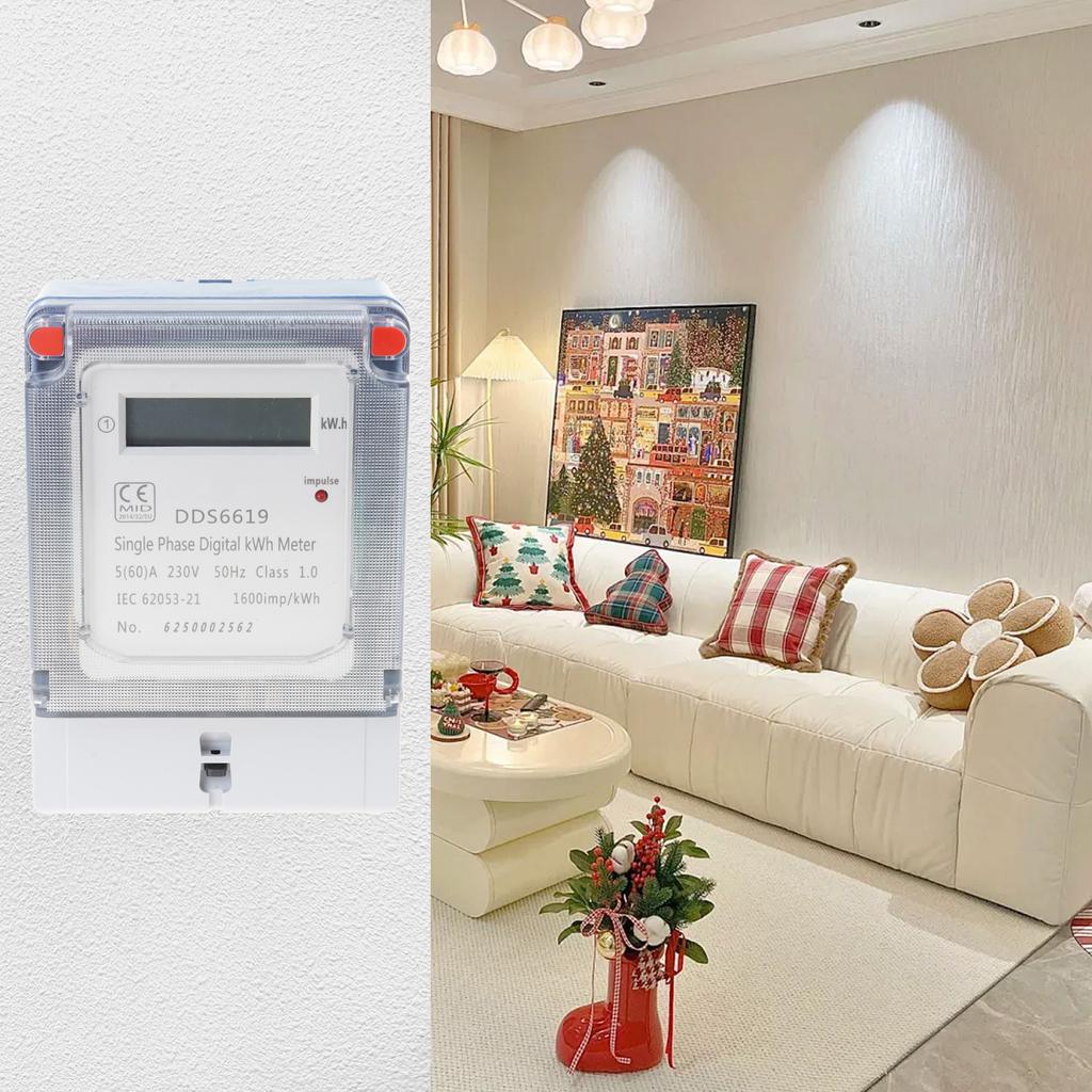 Wall Digital kWh Meter Single Phase Energy Meter For Accurate Home Energy Measurement Real Time Consumption Display