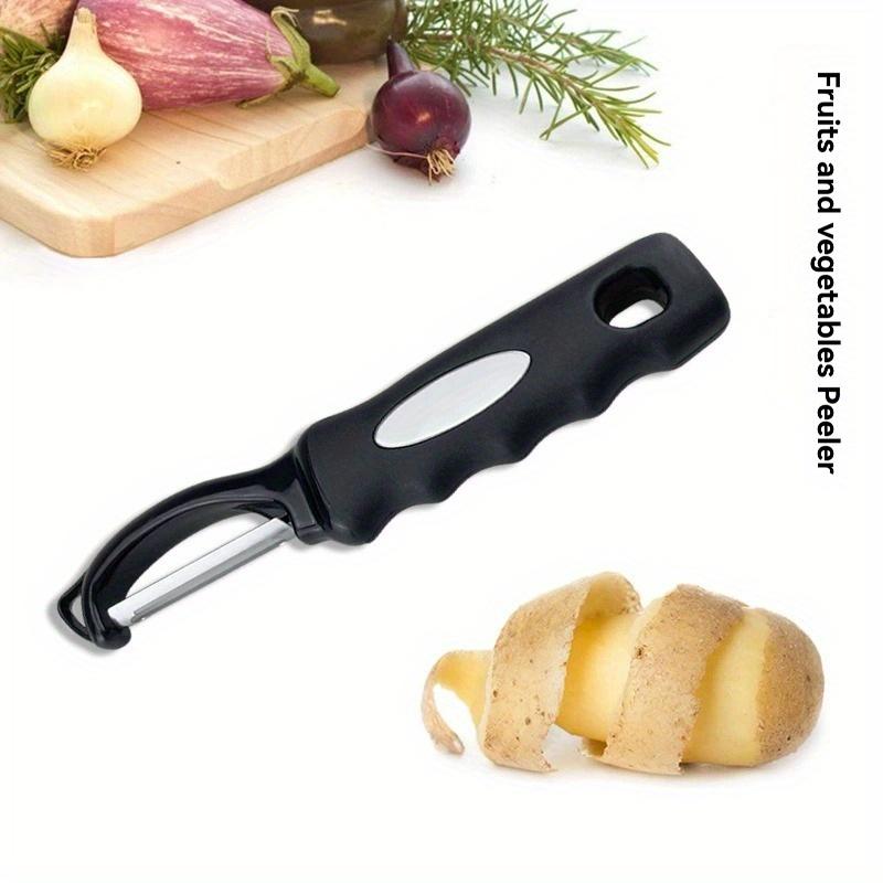 2pcs Premium Black Stainless Steel Swivel Vegetable Peeler with Comfortable Grip Handle , Sharp and Efficient Blades for Fruits and Vegetables