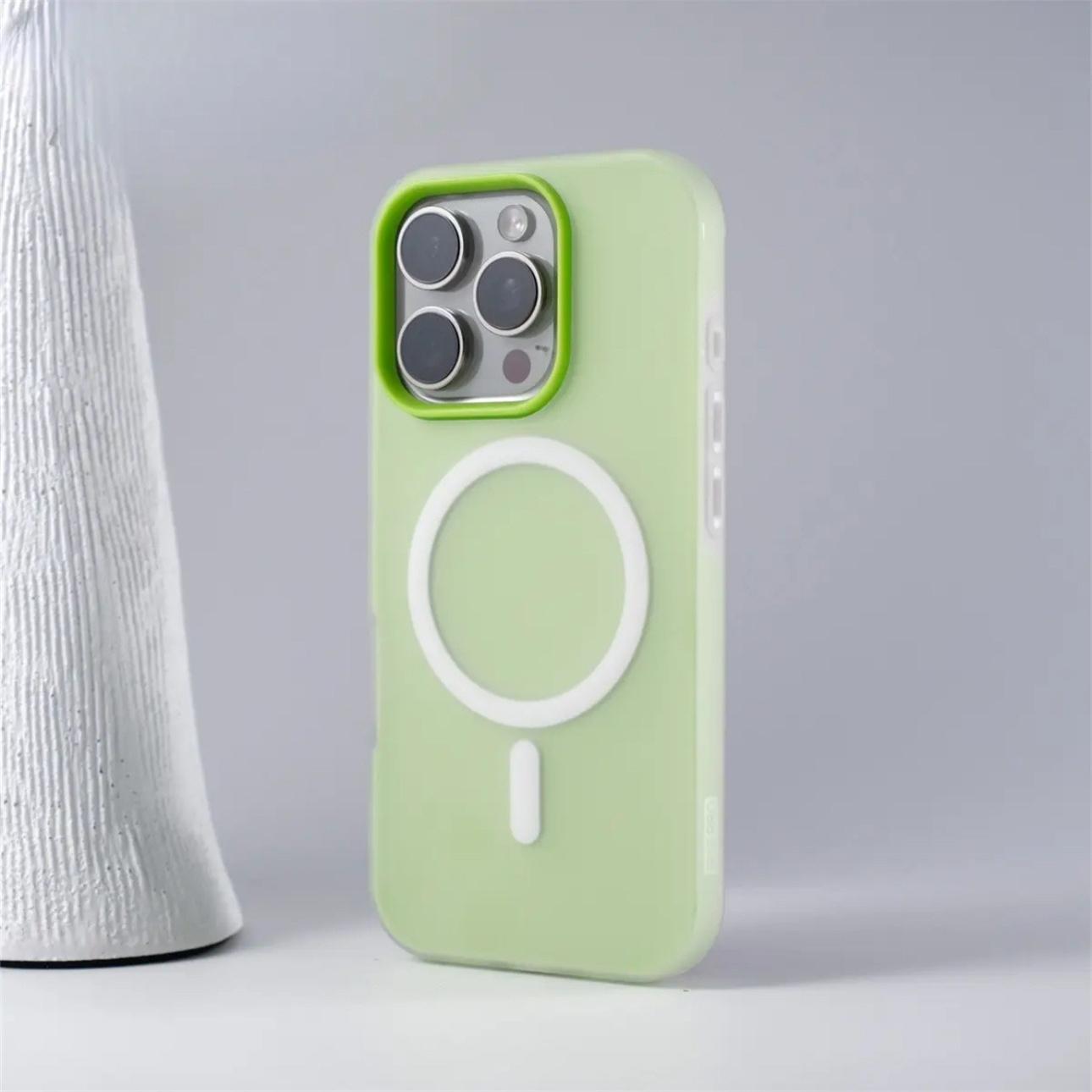 

Luxury Candy Color 2 IN1 Case for iPhone 17 16 15 14 Plus 13 12 Pro Max 11 for Magsafe Magnetic Wireless Charge Matte Soft Cover iPhone 15 Pro