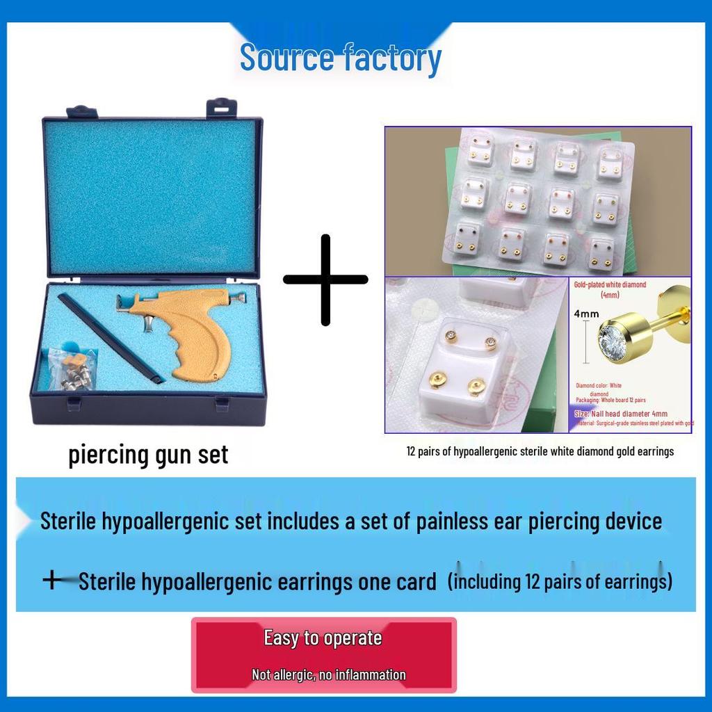 Stainless Steel Ear Piercing Gun with Ear Studs