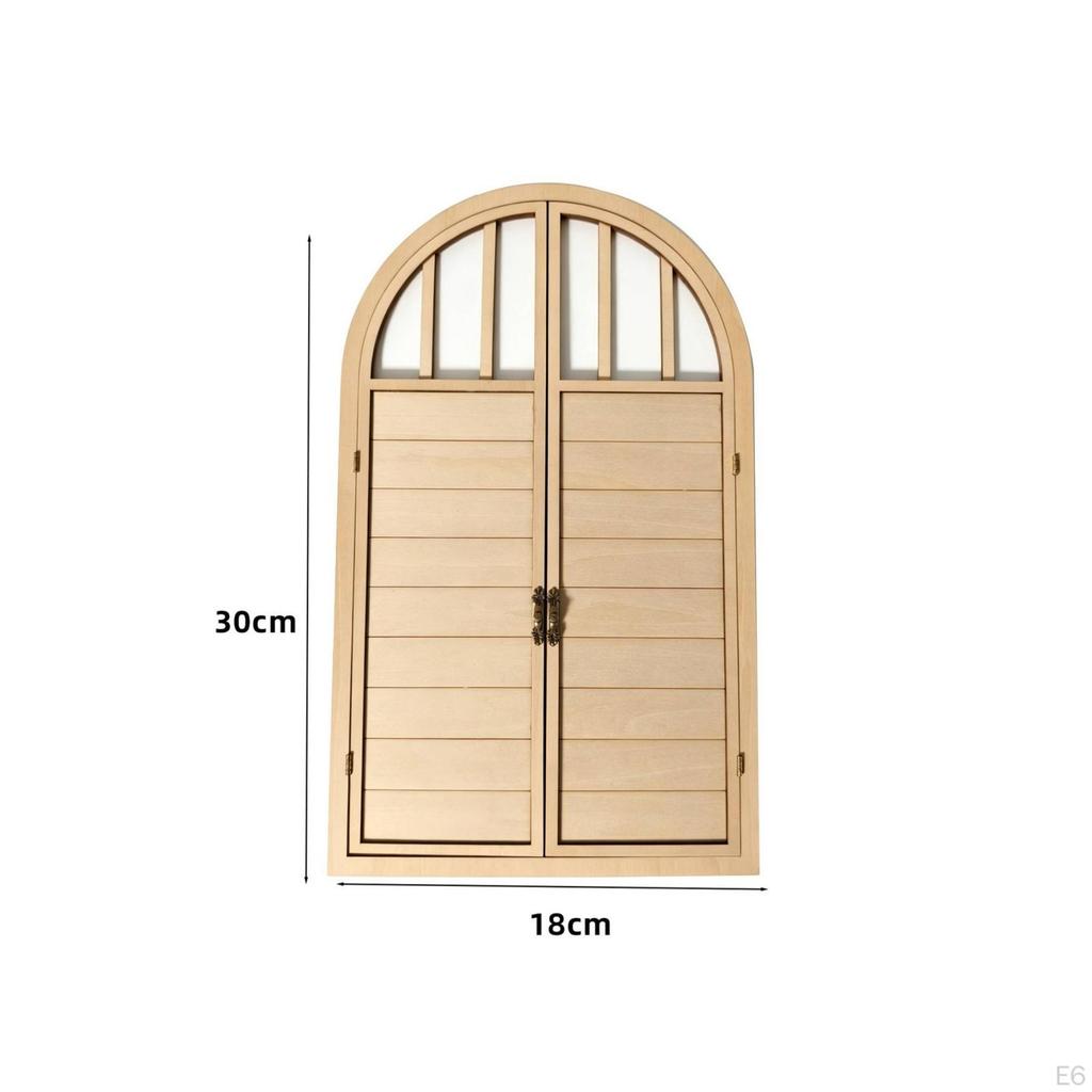 Miniature Wooden Door Unpainted Dollhouse Paintable Toy for Hobbyists, Collectors,