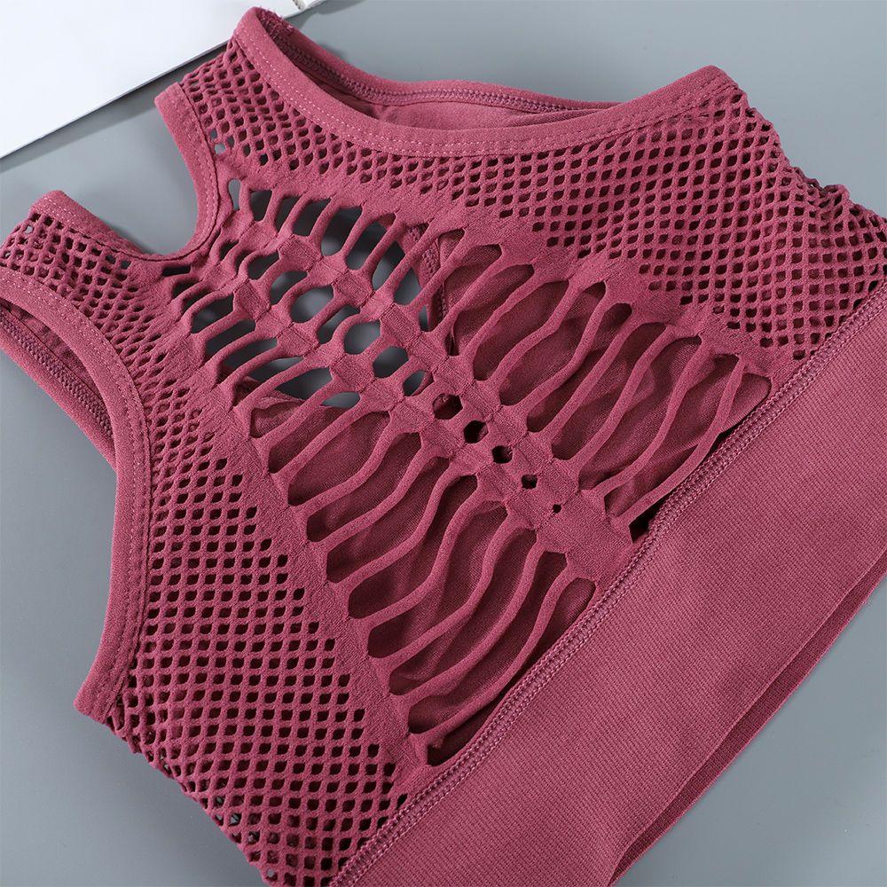 Sutien activ respirabil pentru femei Sutien sport din plasă sexy Top sport Push Up Sală de gimnastică Lenjerie de corp pentru femei Sutien de yoga pentru alergare fără sudură