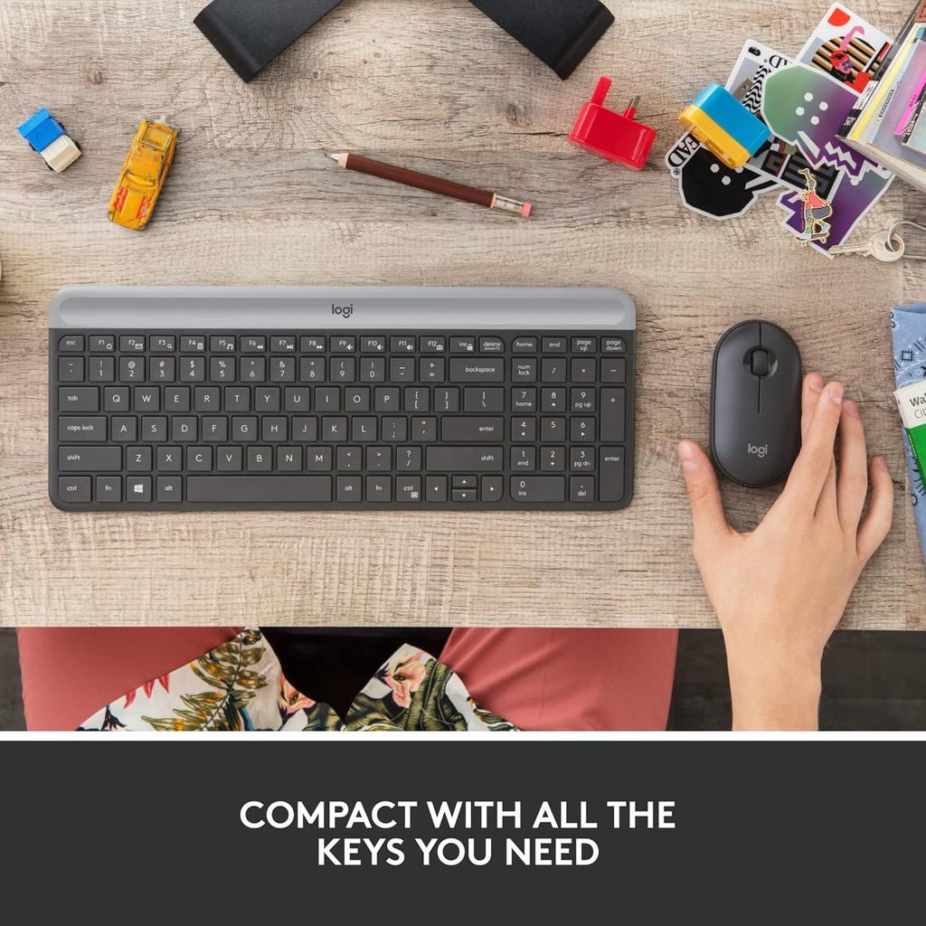 Logitech MK470 Wireless Keyboard and Mouse Set Office Keyboard and Mouse Set Thin Film Keyboard with Wireless 2.4G Receiver