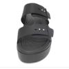 Crocs Women Brooklyn Buckle Low Wedge Heel Slipper Sandals Black 207431 001