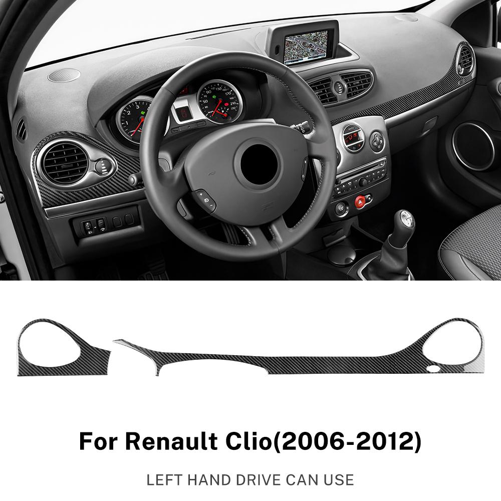 Real Soft Carbon Fiber Sticker For Renault Clio 3 2006 2007 2008 2009 2010 2011 2012 Car Central Console AC Trim Accessories
