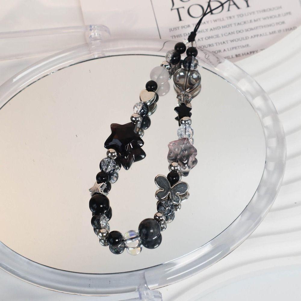 Gothic Style Mobile Phone Lanyard Star Heart Cell Phone Chain Acrylic Y2K Phone Strap  Jewelry Gift