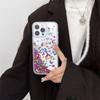 Dynamic Sequins Liquid Cover for iPhone 16 17 Pro Max Phone Case Shell Move Floating Color Dots Hard Fundas Quicksand Coque