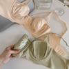 Sexy BH im französischen Stil für Damen Satin Nahtloser BH Dünne Häschenohrschale Weicher Bügel-BH Atmungsaktives Top Stütz-BH für Damen