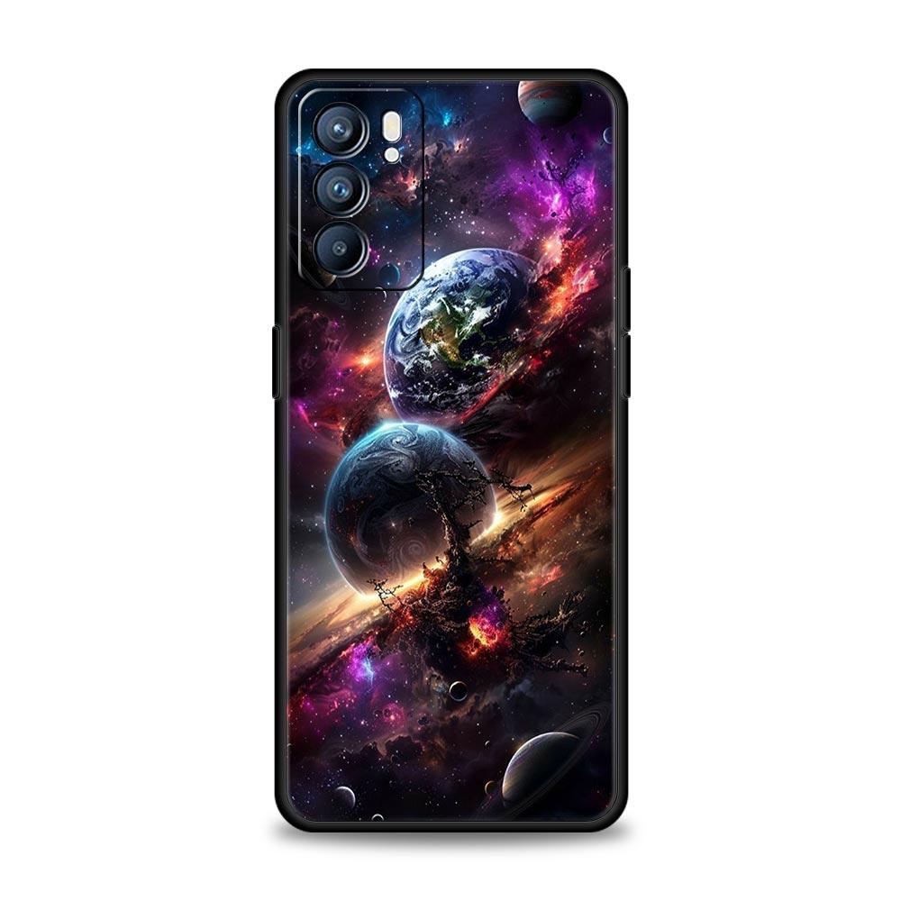 Universe Starry Sky Moon Phone Case For Oppo Reno 13 12 11 10 7 F Find X5 X6 A98 A80 A79 A78 A57 A54 A31 A17 Pro Soft TPU Cover