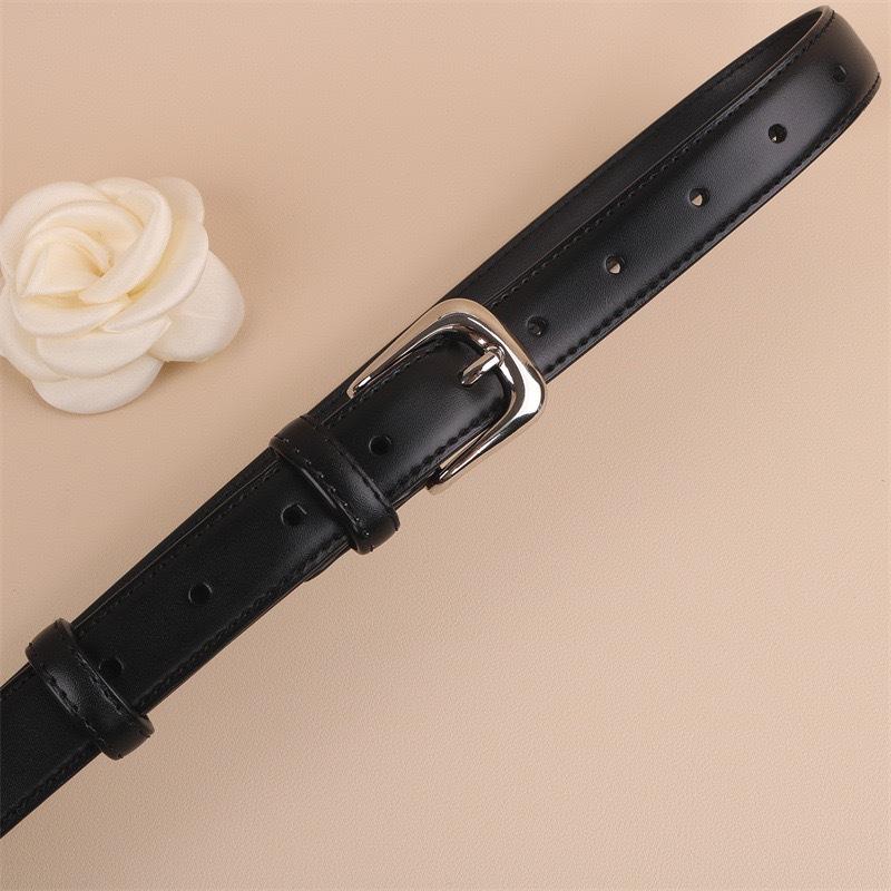 Belt Silver Buckle with Straight Jeans Women's Belt Women's Simple Design Belt