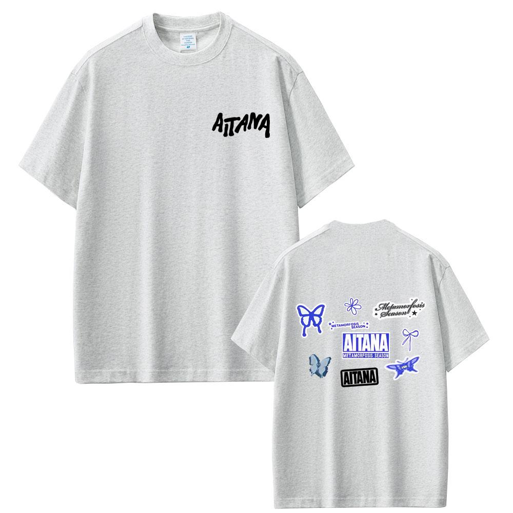2025 Summer Singer Aitana Graphic CUARTO AZUL Touring Tshirt Mens Hip Hop Retro Short Sleeve Loose Casual Cotton Tshirt