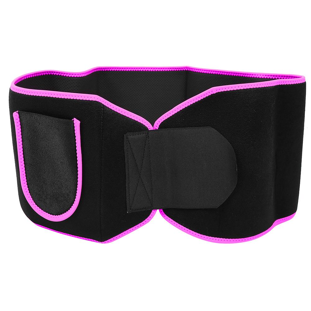 Waist Trainer Belt Women Elastic Sweating Waist Protective Fitness Body Shaping Belt (M)Rose Red