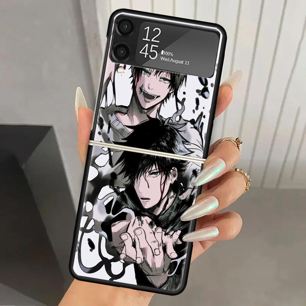 Jujutsus Fushiguro Toji Harte PC-Handyhülle Für Samsung Galaxy Z Flip 7 6 5 4 3 Schwarz ZFlip7 ZFlip6 Flip5 Flip4 Flip3 5G Druck Co