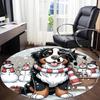 1PC Winter Snow Dog Office Round Area Rug, Mat Suitable For Office, Under Office Chairs Bedroom Living Room Home Decor, Room Deco