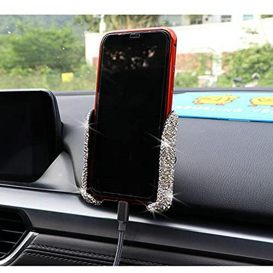 Rhinestone Car Phone Holder: Diamond Air Vent Stand with Full Sparkle