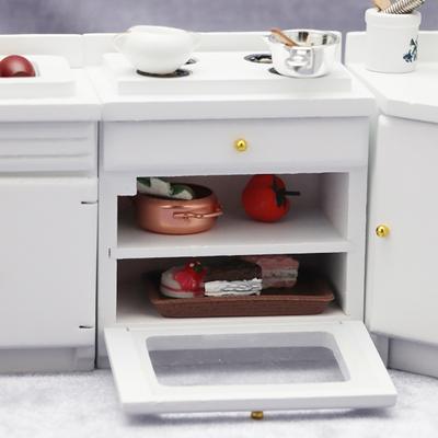 Dollhouse Cabinet Realistic Decoration Wooden 45669 Scale Doll House Kitchen Cupboard