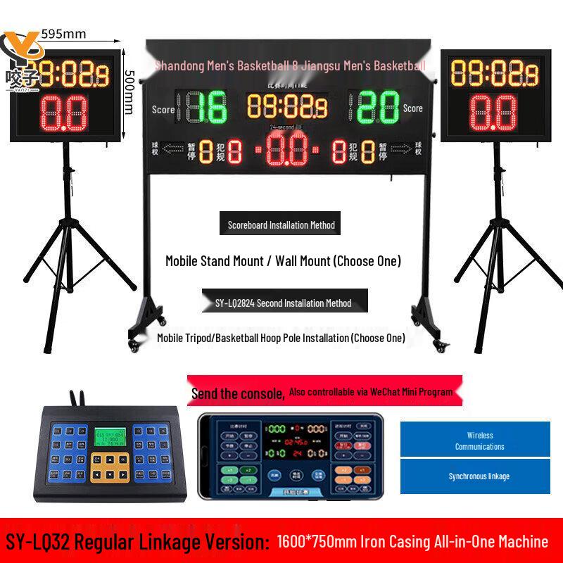 Basketball Electronic Scoreboard with 24-Second Timer