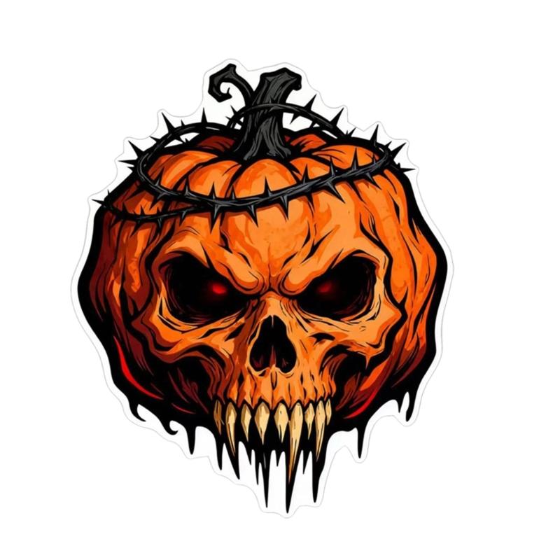 Creative Pumpkin Vehicle Stickers Weatherproof Adhesive Decals For Cars Trucks Halloween Theme Party Decoration