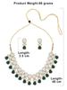 Green Kundan Stones & Austrian Diamonds Necklace Earring & Ring Set For Women