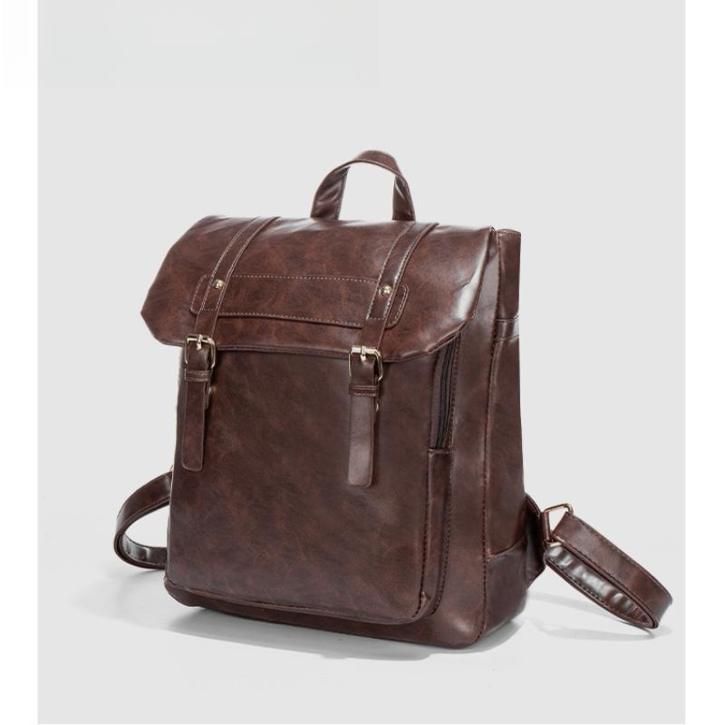 Trendy New Ladies Fashion All-match Spring and Summer Solid Color Simple One-shoulder Handbag Zipper Backpack