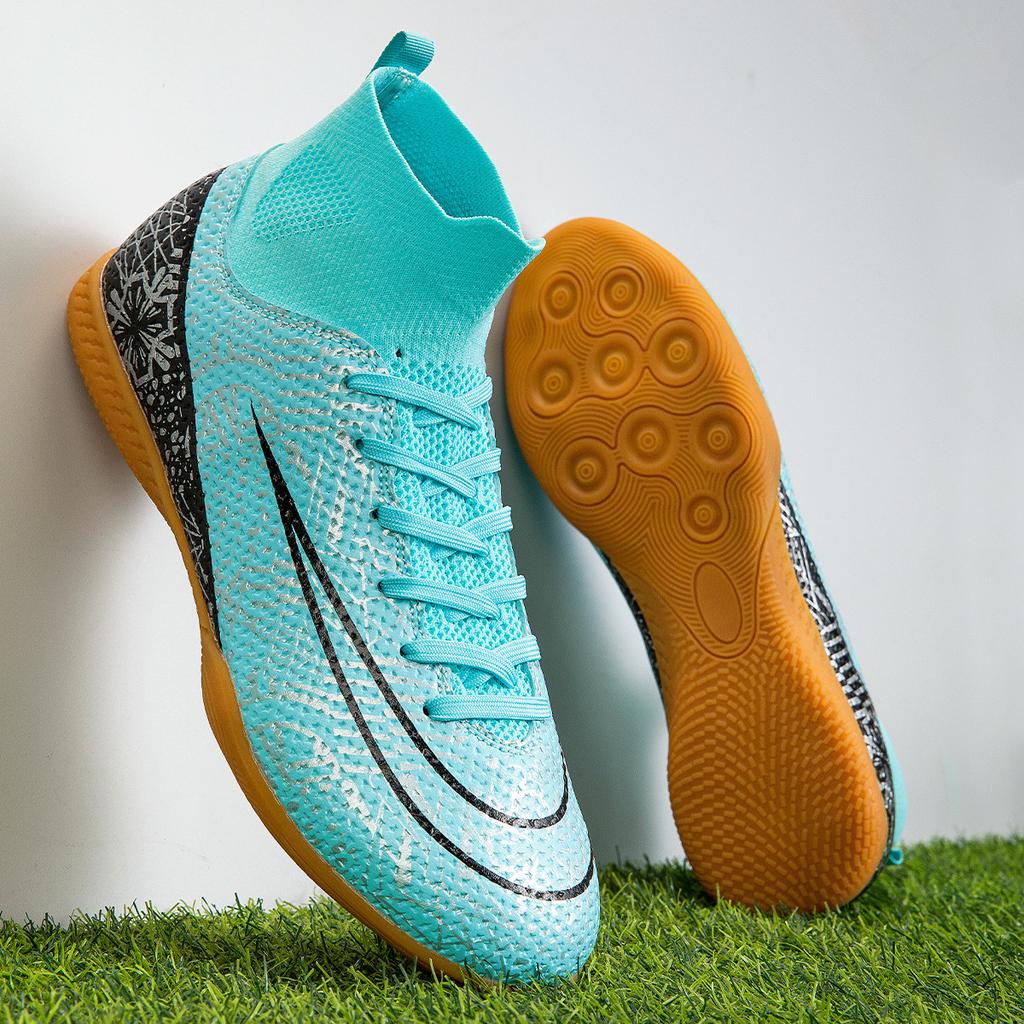 Special High-Top Football Shoes Tf Broken Nails Artificial Turf Fg Nails Leather Feet Male And Female Teenagers Training Shoes