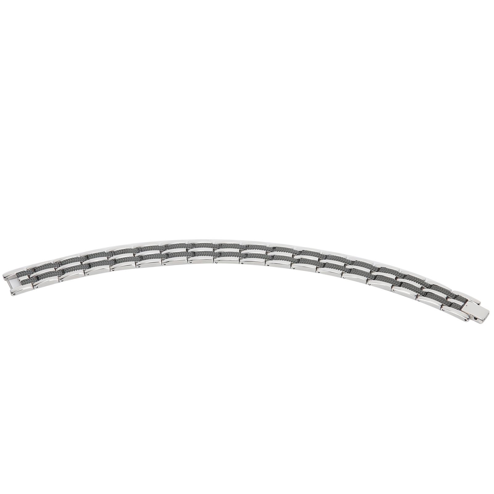 Stainless Steel Magnet Bracelet Pain Relief Men Magnetic Therapy Bracelet Healthy CareSilver Black