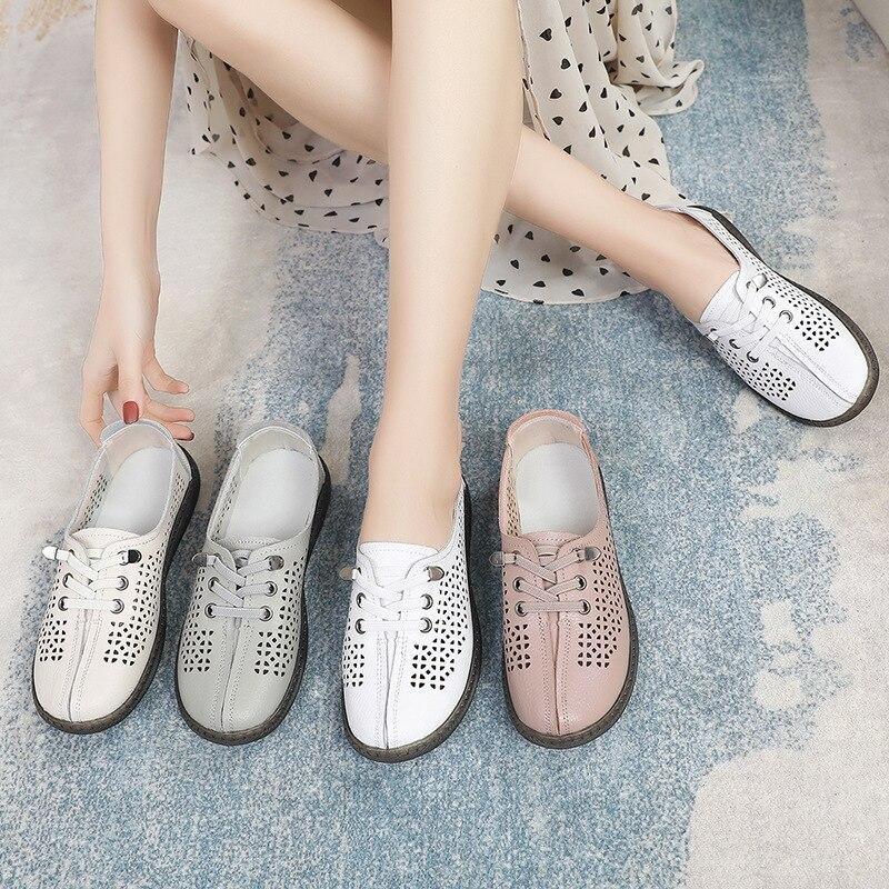 Verano Otoño Zapatos casuales de mujer Malla de cuero Suave Cómodo Zapatos  huecos planos individuales para mujeres comprar a buen precio — entrega  gratuita, reseñas reales con fotos — Joom