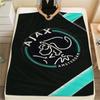 AFC Ajax Printed Flannel Blanket, soft throw for bedroom sofa, washable, fan merchandise, great gift.
