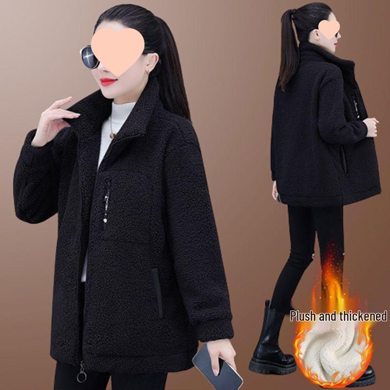 Women's Lambswool Fleece Jacket, Winter 2025 New Style - Thick, Stylish, Versatile, Plus Size, Loose Fit