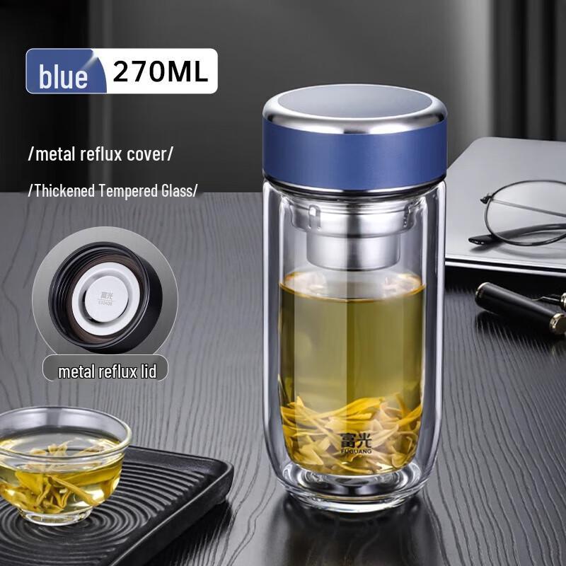 FUGUANG Double-Layer Goose Egg Glass Tea Cup