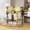 Oversized 3-Tier Laundry Rack Lightweight Metal Expandable Clothes Rack Collapsing Antirust Floor Drying Pole Camping