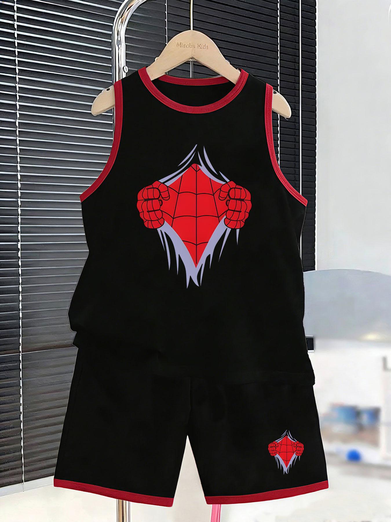

Boys’ Spider-Man hero set. Cool prints, breathable fabric, loose fit for cosplay & daily wear. 2-3Y чёрный