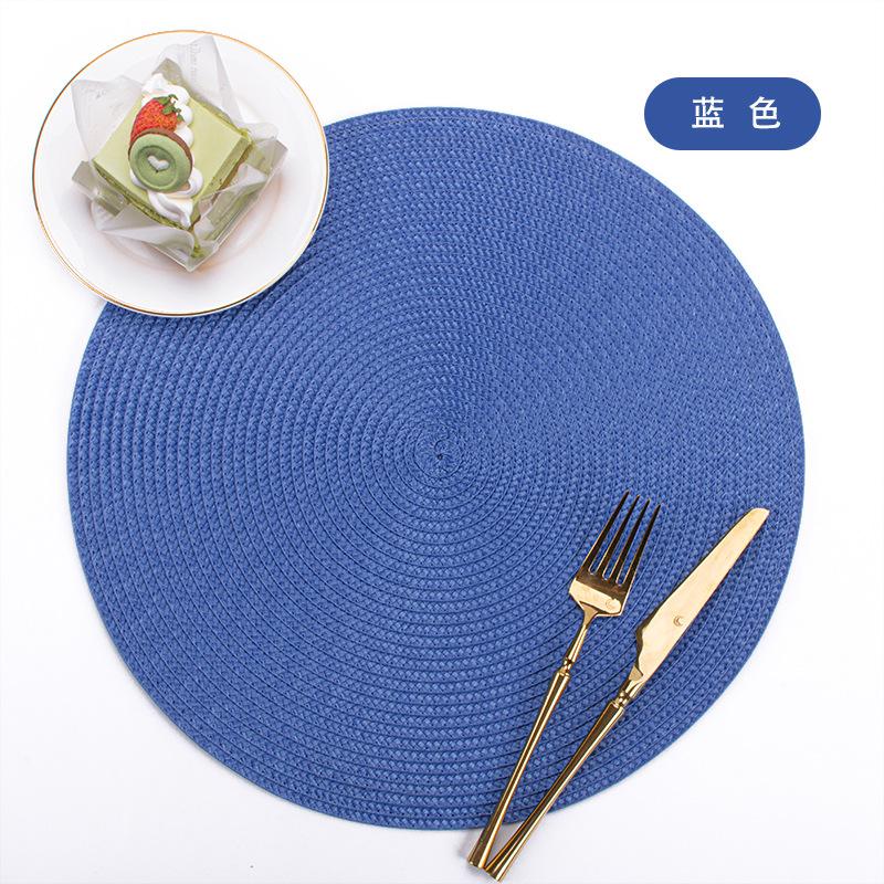 Ningxin PP Round Hand-woven Placemat Thermal Insulation Mat Table Mat Hotel Western Food Mat Non-slip Mat Home Decoration