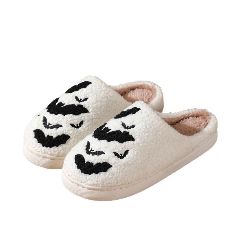 New Halloween bat cartoon warm winter slippers men and women couple home indoor cotton slippers