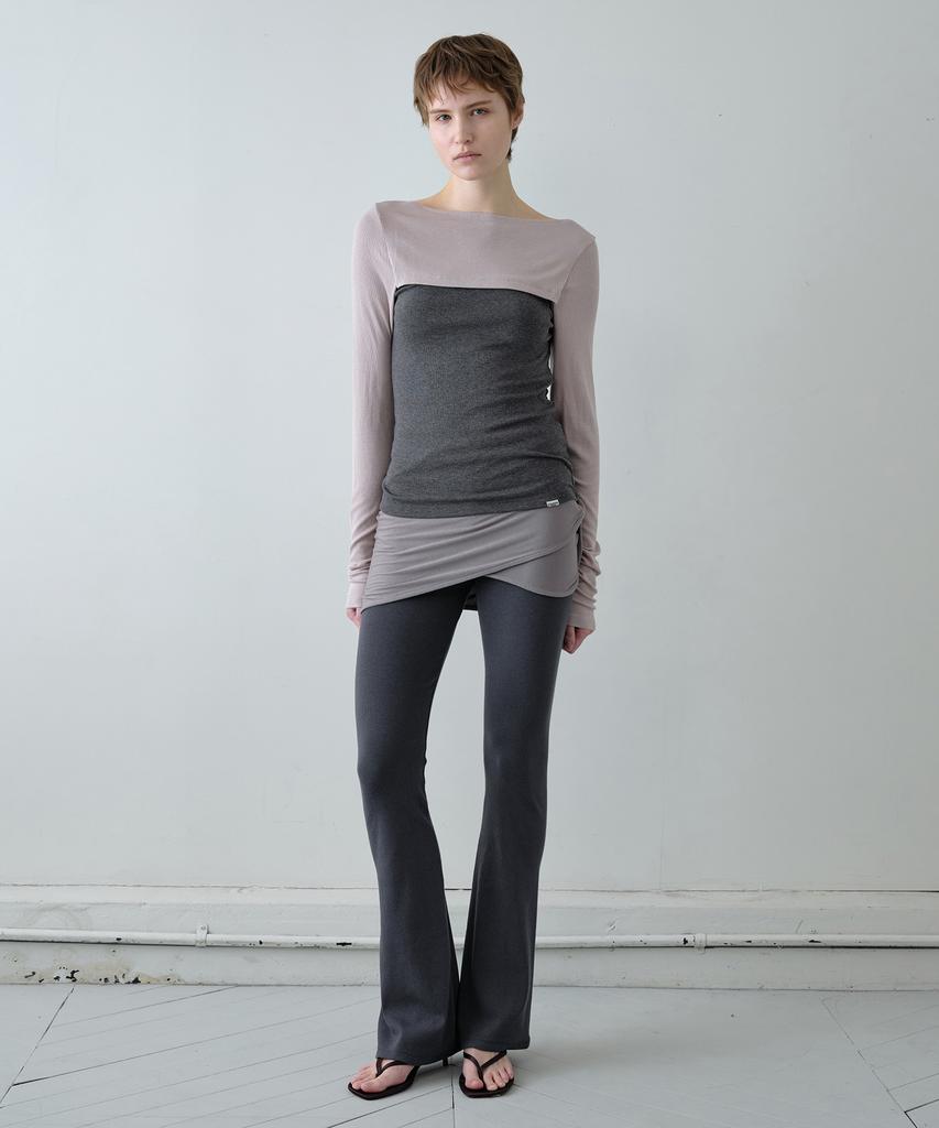 Simeteuligpeosenteu Flare Cotton Modal Leggings / Charcoal