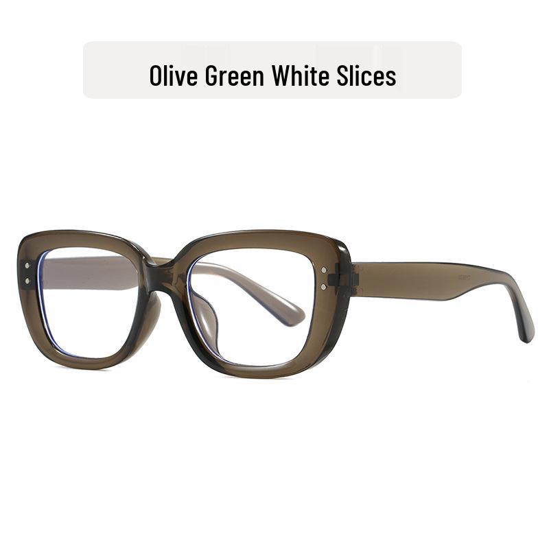 Women's Small Frame Square Cat-Eye Sunglasses with Rivet Design for Sun Protection - Trendy and Simple Runway Style