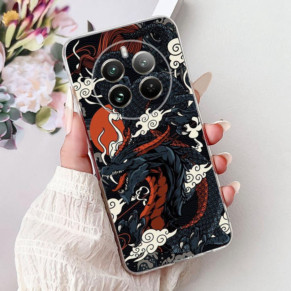 For Realme 12 Pro Plus Case RMX3840 Cute Cat Lucky Koi Painted Cover Soft Slim Phone Case For Realme 12 Plus Realme12 Pro+ Shell