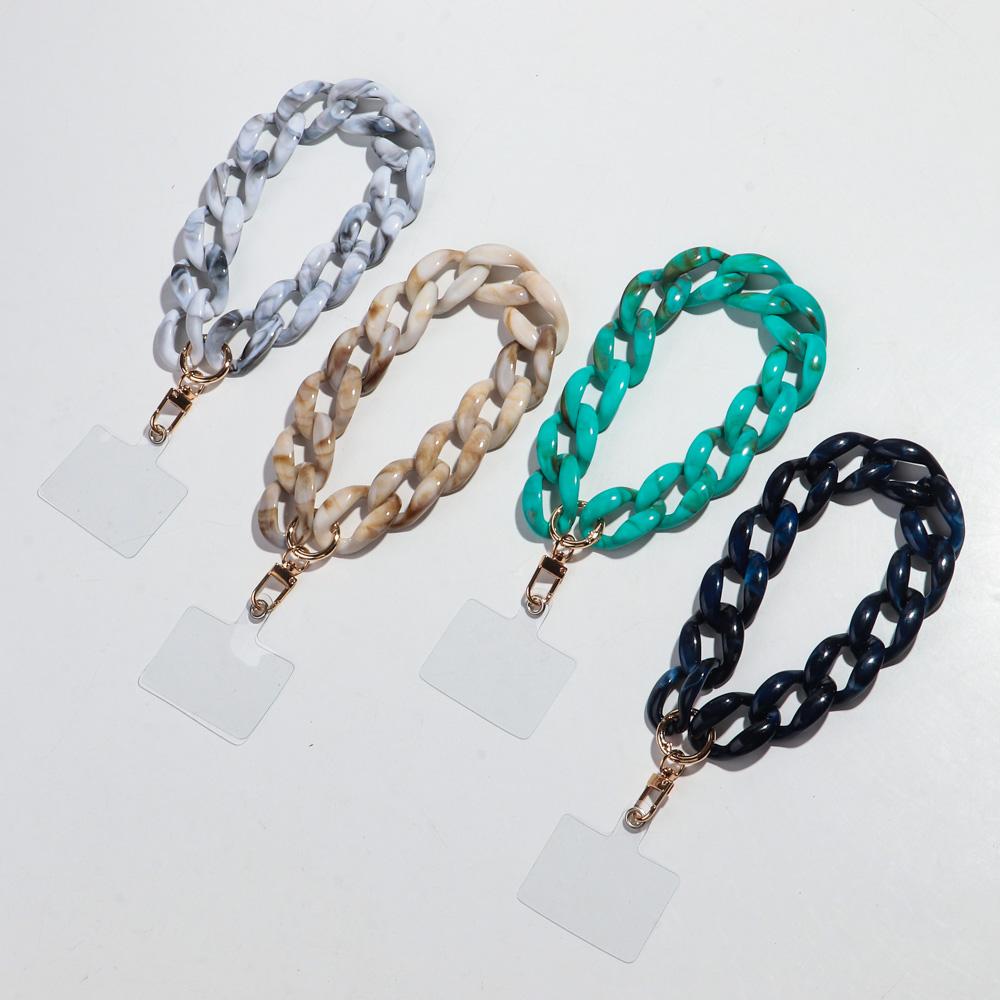 Trendy Chunky Link Acrylic Phone Chains for Women Colorful Mobile Phone Chain Strap Lanyard Jewelry Anti-Lost Accessories Gifts
