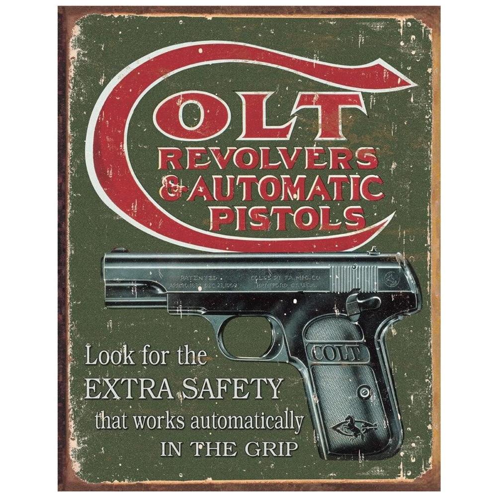 Metal Tin Signs Pistol Victory Wall Decoration Plaque Vintage Art Poster Iron Painting for Man Cave Home Cafe Garden Club Bar