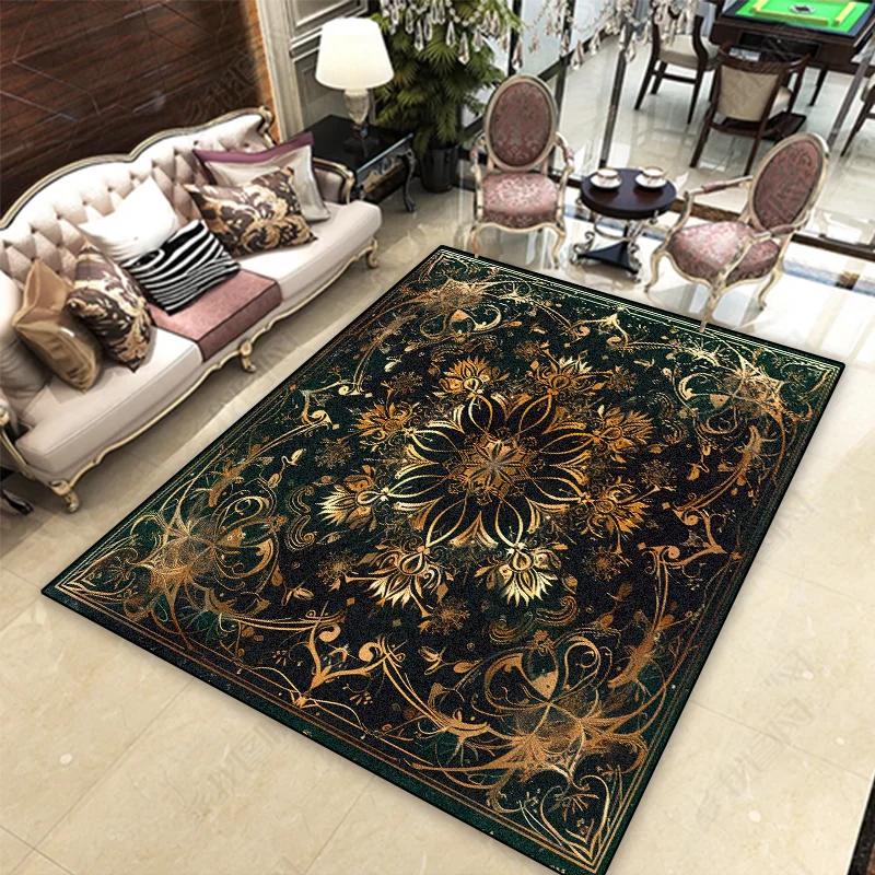 Europäischer Klassischer Teppich Heimdruck Wohnzimmer Couchtisch Teppich Klassisches Arbeitszimmer Bodenmatte Schlafzimmer Bettvorleger Decke Teppich