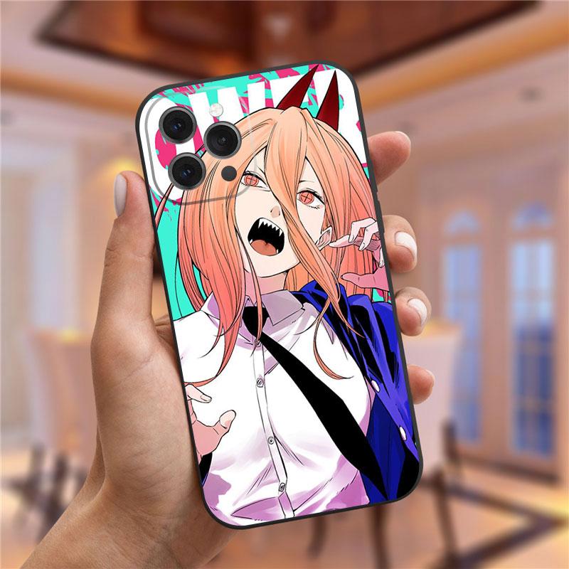 Japānas karikatūra Anime motorzāģa vīrieša tālruņa korpuss iPhone 13 Pro Max XR XS Max 6s 7 8 Plus 12 Mini 11 Pro Max mīksts TPU vāciņš Funda